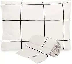 Jogo De Lençol Solteiro 2 Peças Grid Algodão, Branco, Marina Enxovais, Duplo, Classic