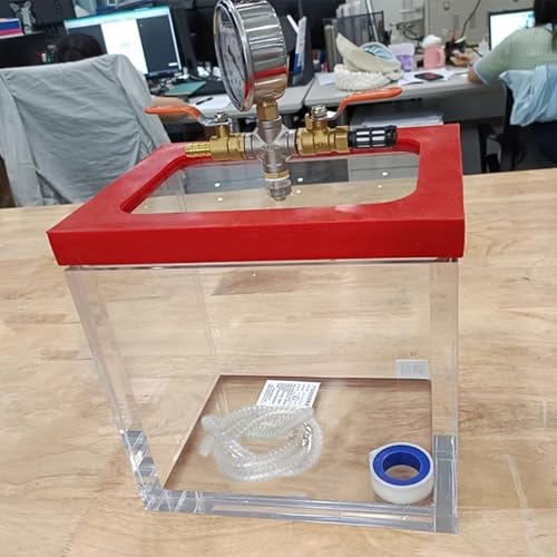 Oracra Vacuum Chamber Small Acrylic Vacuum Chamber, 18mm Thick Eepoxy Resin Pressure Chamber Desiccator Cabinet, Degassing Pot Without Pump, for Vacuum Experiments