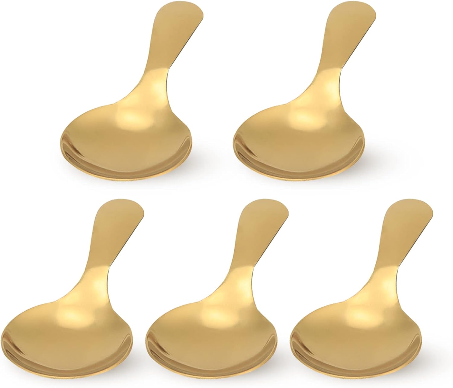5pcs Mini Scoop for Canisters, Gold Mini Spoon Candy Scoops Stainless Steel Short
