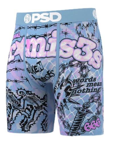PSD Boxer Homme Bleu Rose Imprimé Squelettes | Boxer Ceinture Élastique et Microfibre Cadeau Original Taille M