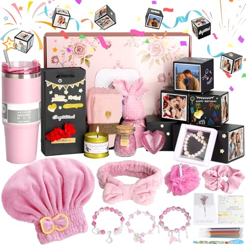 Birthday Gift Baskets for Women, 21 Piece Handmade Surprise Photo