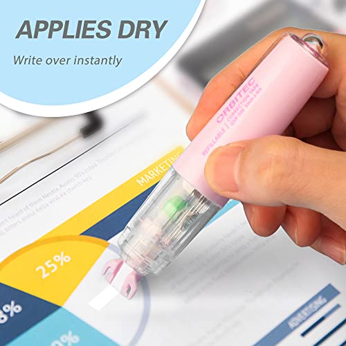 Bitosee Refillable Retractable Quick Dry White Out Correction Tape,Mini Small Japan Aesthetic Cute White Out, With Easy To Use Kawaii Pen Shaped Applicator,For School Office Students Kids Supplies. #TOP7