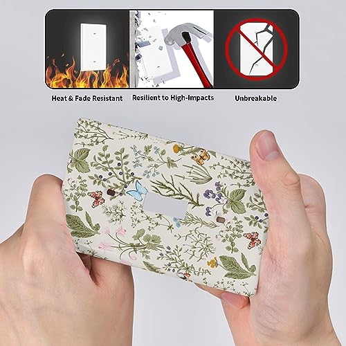Tebjh WALLPLACE09LSC-556419387 Vintage Flowers Floral Garden Plants Light Switch Cover Decorative Single Toggle 1 Gang Wall Plate Board Wallplates thumb #4