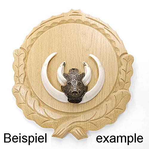 GTK Oferta 3 placas de cuña talladas de roble claro AF 16 cm con 3 cabezas de cuñas, portada grande, tabla de cuñas, cartel para trofeos