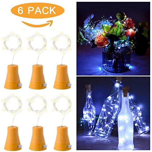 Preisvergleich Produktbild gaddrt 6pcs Solarbetriebene 10 LED Nachtfee Wasserdichte Cool White Weinflasche Lichter