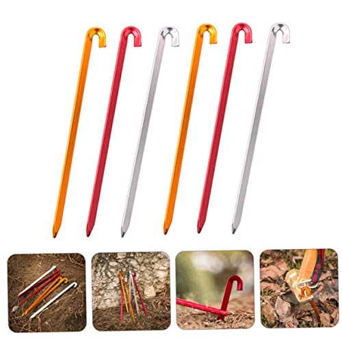 Piquetas para camping de aluminio POPETPOP, 12 estacas de exterior resistentes 8