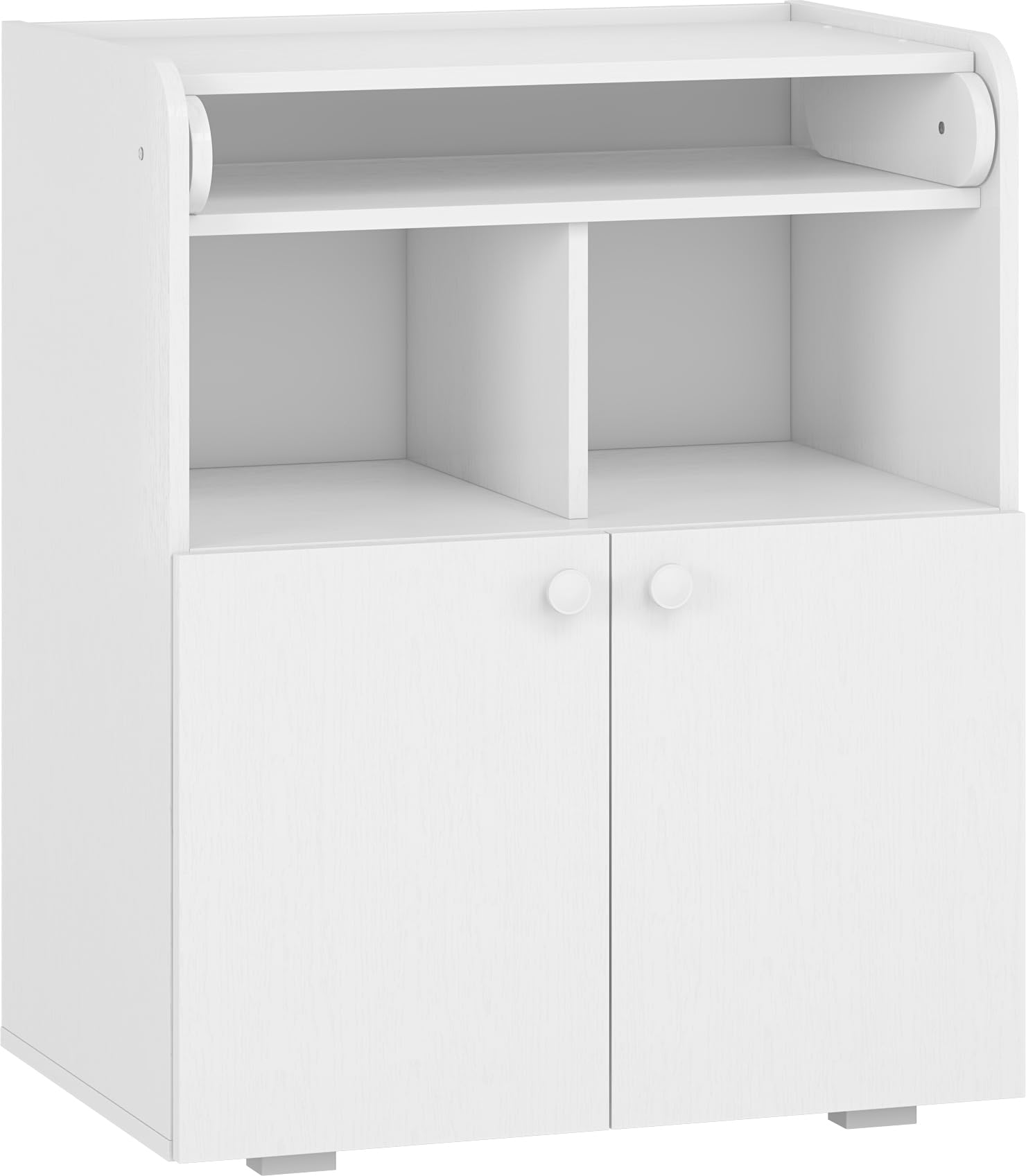 Shefa Cómoda Cambiador Bebé 700 con Superficie Plegable y Compartimentos de Almacenaje Madera Aglomerado Blanco 70x47x86 cm
