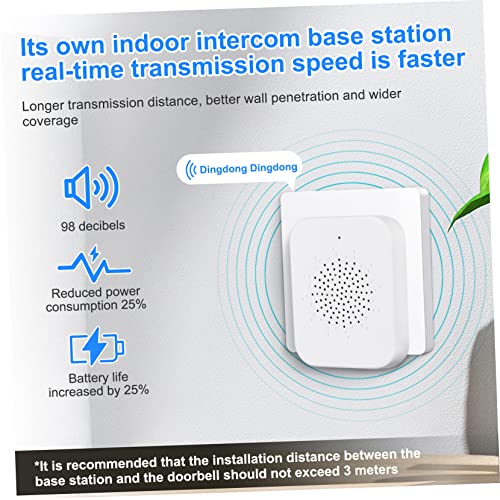DOITOOL 3 Pecas Campainha Visual Campainha Inteligente Roupa Branca Campainha De Vídeo Doméstico Cam