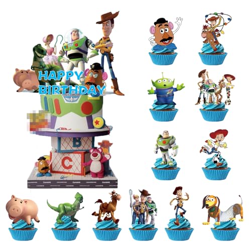 25pcs Toy Cake Toppers Cupcake Toppers For Birthday Cake Decorations Birthday Party Supplies Decorations
