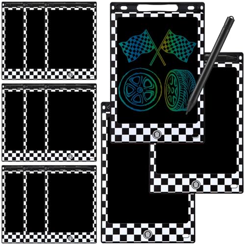 Nezyo 12 Pack Large Race Car Party Favors LCD Writing Tablet for Kids 8.5 Inch...