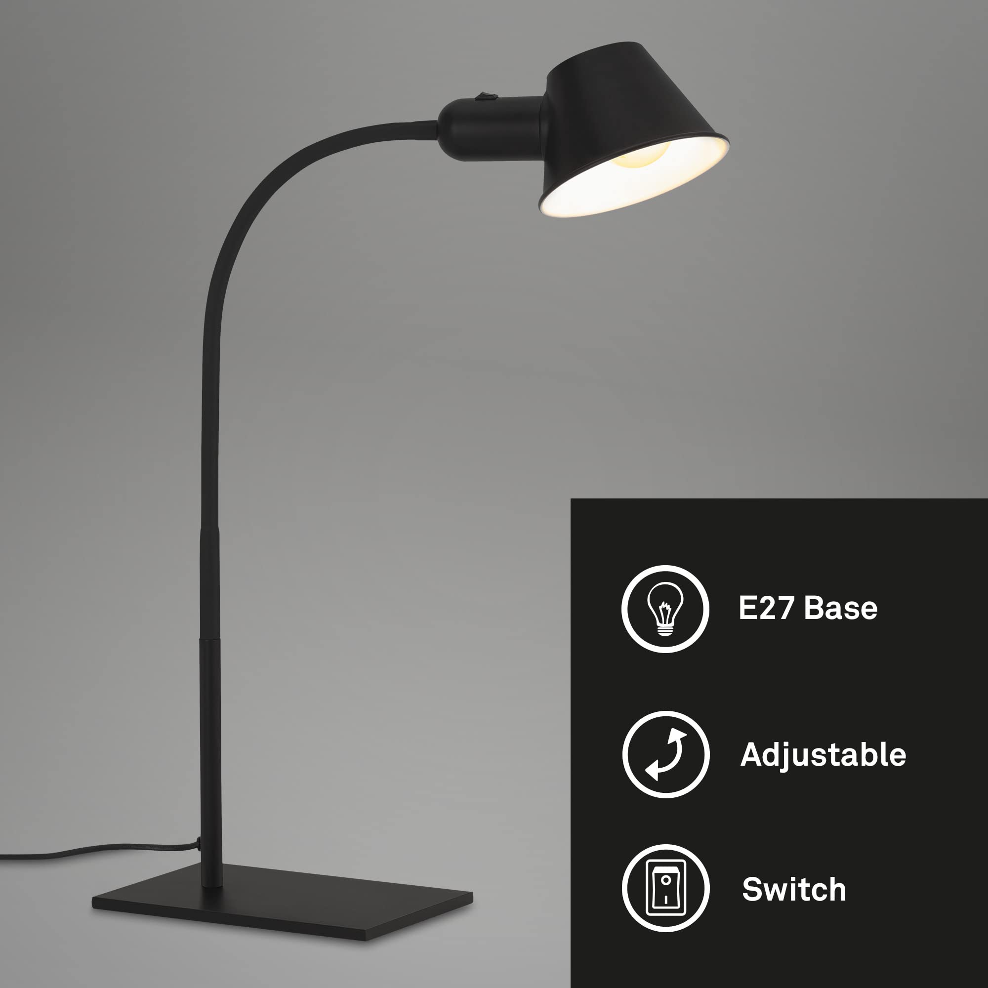 Brilo - Flexibele tafellamp met klem 1xE27/10W/230V zilver