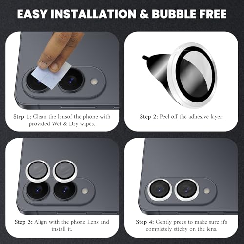 Image of FIRST MART Silver Camera Ring Guard Protector for Samsung Galaxy S25 Edge | Tempered Glass with Metal Alloy Rings, HD Clear, Scratch Resistant, Case-Friendly | Pack of 1