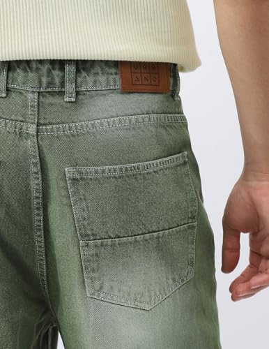 Image of Urbano Fashion Men's Loose Baggy Fit Washed Jeans Non-Stretchable