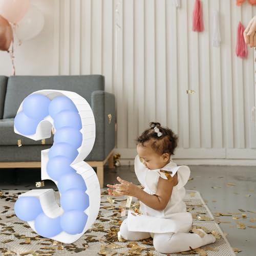 Cadre de ballon 3D chiffre 3 rigide pour déco anniversaire - 5