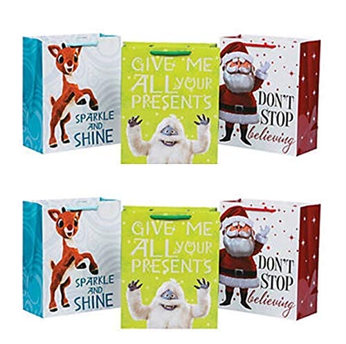 Fun Express ~ 12 Pack -Rudolph The Red Nosed Reindeer Gift Bags - Medium