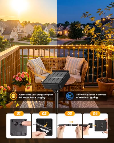 Solar Fairy Lights,33Ft 100 LED String Lights Outdoor with 8 Modes - image 2