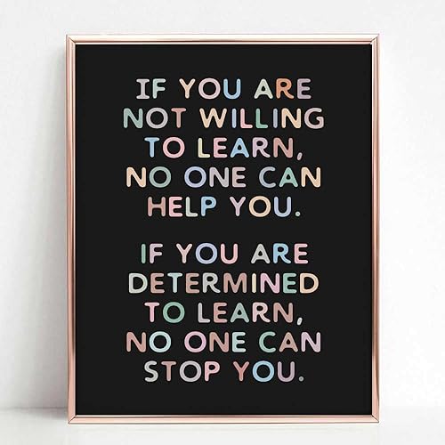 Miniatura 3 de If You Are Determined to Learn, Motivational Wall Art, Positive Quotes Art Wall Decor, Positive Saying, Office Wall Decor, Teachers Classroom Wall