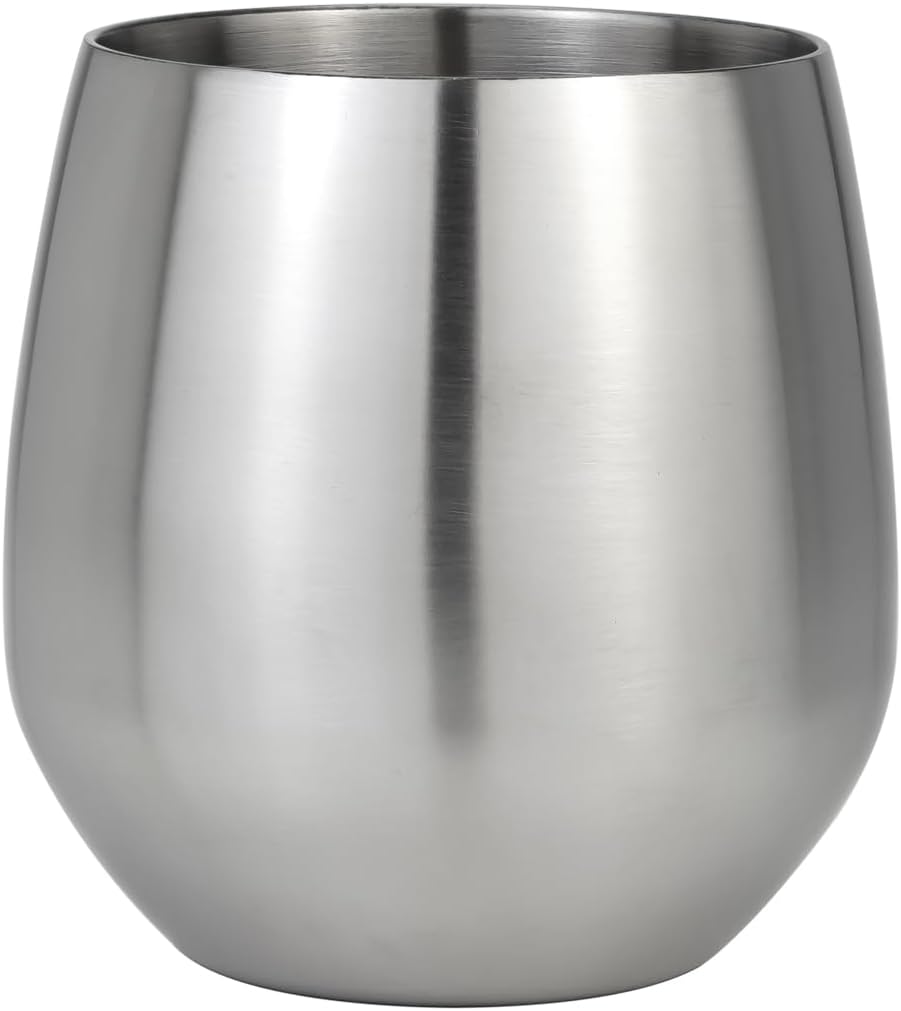 BigBak® Insulated Silver Stainless Steel Cups – 12oz Wine-Style Tumbler Set of 4 – Stemless Metal Drinkware Gift Set for Parties, Travel, Camping – Elegant Durable Tumblers with Matching Straws image 2