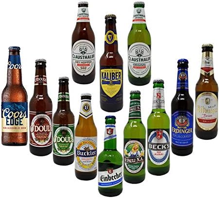 Non-Alcoholic Beer Variety Pack, Beck's, Bitburger, Buckler, Clausthaler Premium and Amber, Coors, St. Pauli Girl, Einbecker, Erdinger, Kaliber, O'Doul's Premium and Amber (Case Of 12)