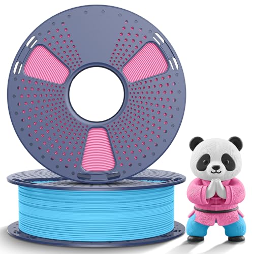 SUNLU PLAマット3Dプリンターフィラメント、1.75mm、ファインマットPLAフィラメント、2色セット、寸法精度+/- 0.02mm、1スプールあたり0.5kg、2パック（合計1kg）、ほとんどのFDM 3Dプリンターに対応、ライトブルー+ピンクのサムネイル