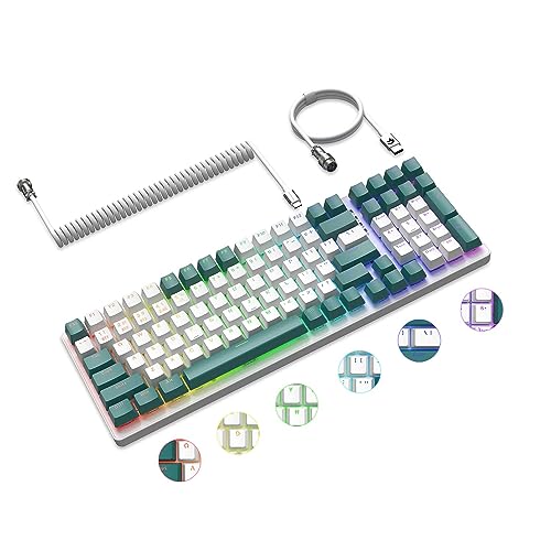 A.JAZZ K6 ワイヤレスキーボード 3モードメカニカル ホットスワップ 2.4Ghz/Bluetooth 5.0/Type-C 96%レイアウト