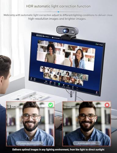 Image of 1080p 60FPS Webcam Full HD with Autofocus 2.1MP Built-in Dual Digital Mic Tripod Ready Plug & Play USB Web Camera for PC Laptop Video Calls 60 FPS Cam Streaming YouTube Night Vision