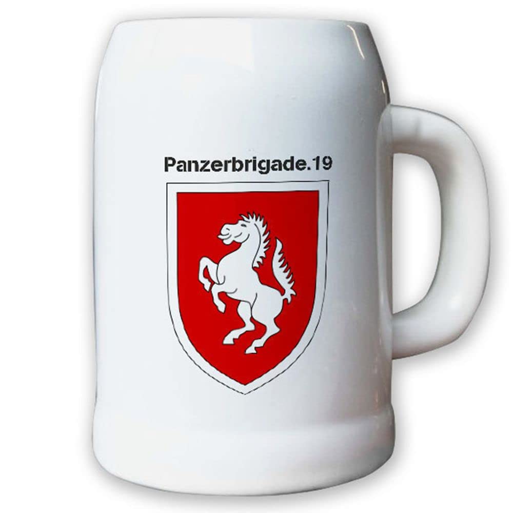 Jarra de cerveza Brigade 19 de 0,5 L con escudo de nadadores Bundeswehr #13012
