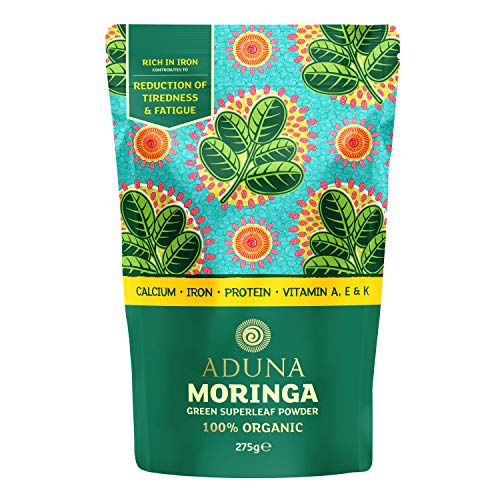 Aduna Moringa Powder | USDA Certified Organic Moringa Powder | 100% Natural Non-GMO Gluten-Free Superfood Powder for Smoothies & Juices | 9.7oz Resealable and Recyclable Pack