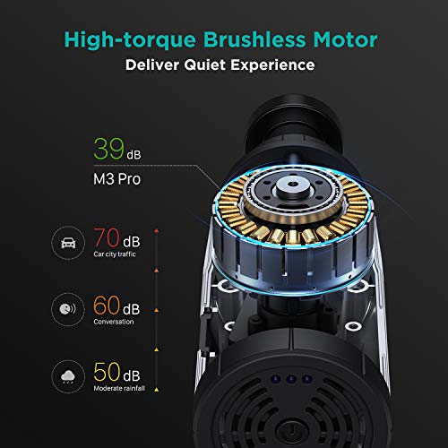 Massage Gun Deep Tissue Percussion Muscle Massager for Pain Relief, Handheld Electric Body Massager Sports Drill Portable Super Quiet Brushless Motor, opove M3 Pro