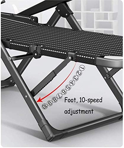Chaise longue pliante noire inclinable pour jardin et balcon confortable