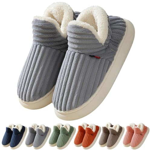 Fuzzy Slippers Women Fluffy Cloud Slippers Pillow Warm Fuzzy House Slipper, Thick Sole Anti-Skid Cozy Plush Booties Indoor Outdoor Comfy Fleece Lined House Shoes for Women2