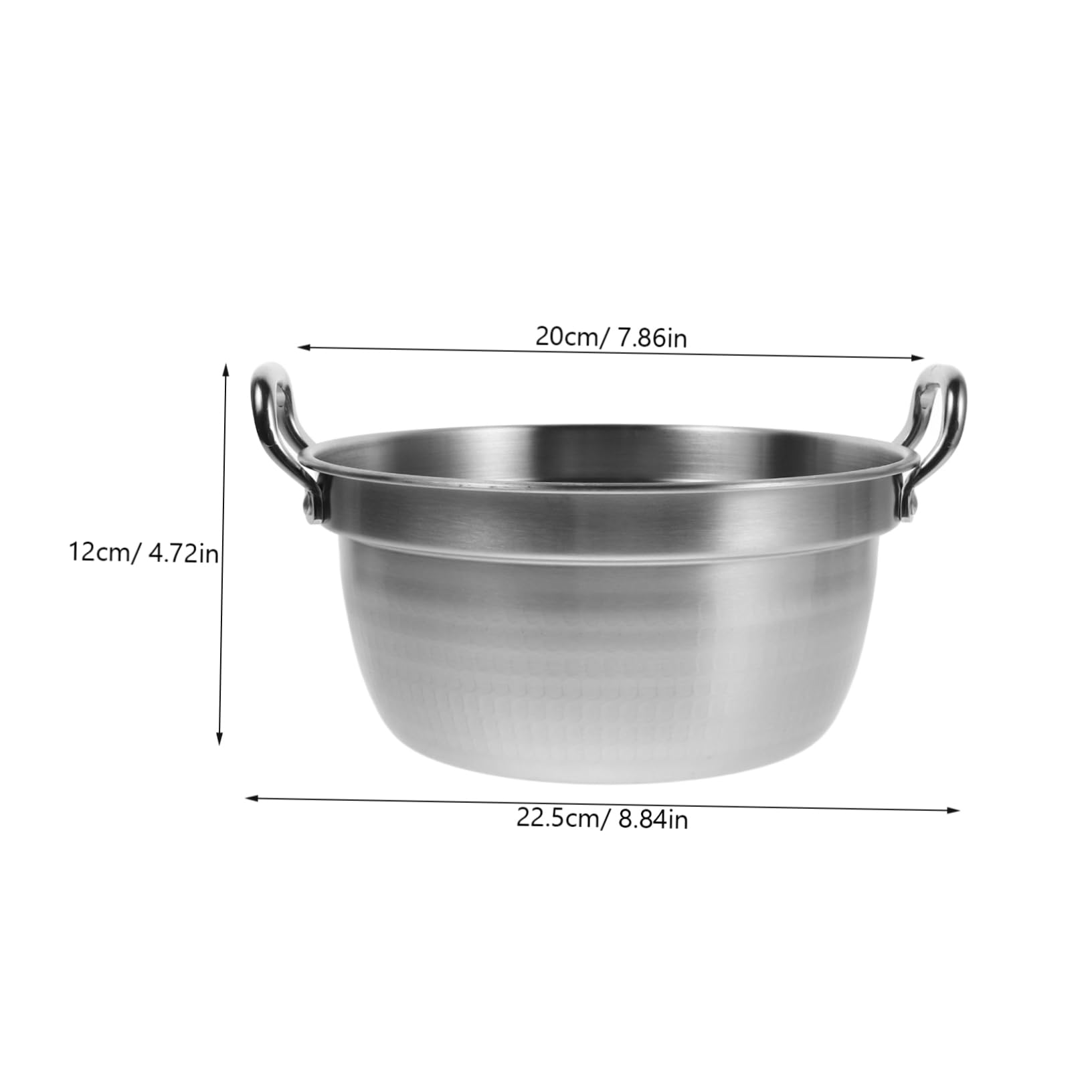 VINTORKY Stainless Steel Ramen Pot Double Handle Noodle Cooker for Fast Heating Camping Cookware for Soup Pasta Noodles for Outdoor Gatherings