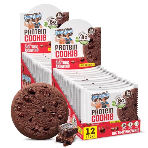Lenny &amp; Larry's Complete Protein Cookie,[Big Time Brownie],Chewy Soft Baked,16g Plant Protein,Vegan,Non-GMO,High Fiber,[2 Ounce] Cookie,(Pack of 24)