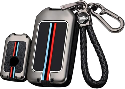 ontto Funda de metal para llavero Volvo Smart Remote sin llave, protector de llave de coche, anticaída, antiarañazos, para XC90, XC60, XC40, S60,