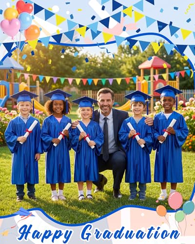 Image of Xuhal 6 Set Preschool Graduation Cap and Gown Set Kindergarten Grad Gowns Children Graduation Cap with 2026 Grad Tassel