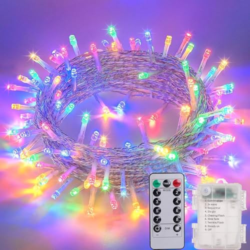 Litark LED Lichterkette Batterie Bunt, 10M 100 LED...