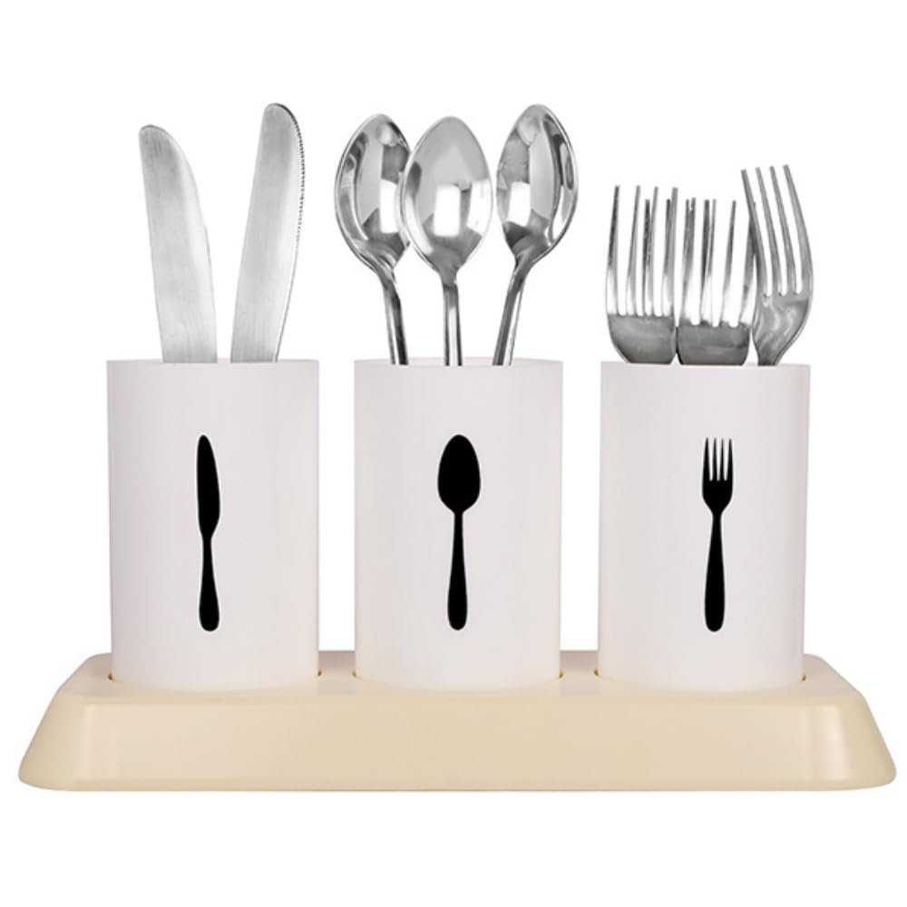B-Arm Plastic Knife and Spoon Stand for Kitchen Counter- Ivory(Small cup size) |Self Draining Cutlery Holder for Kitchen |Cutlery Stand for Efficient Storage |Kitchen Stand for Spoons, Forks & Knives (B0D5YKXPH2) Amazon Price History, Amazon Price Tracker