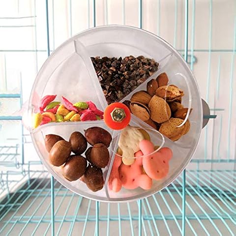 Bird Parrot Foraging Toy Creative Seed Food Ball Rotate Wheel Intelligence Growth Training Toy for Parrot Parakeet Cockatiel Conure Lovebird African Grey Cockatoo (White) Cover