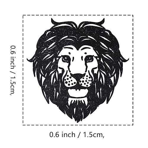 Lion Head Rubber Stamp, 3/5 Inch Small Mini Stamp for Scrapbooking Card Making Planner - Thumbnail 2