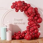 130PCS Ruby Balloons, Latex Balloons Different Sizes 18/12/10/5 Inch, Helium Balloons with Ribbon, Party Balloon Set for Birthday Wedding Graduation Anniversary Baby Shower Decorations.