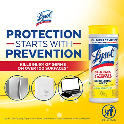 Lysol Disinfectant Wipes, For Disinfecting, Deodorizing, and Cleaning, Lemon & Lime Blossom, 35ct - Thumbnail 5