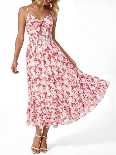 Image of GRACE KARIN Womens Maxi Floral Sundresses Summer Beach Boho Dress Spaghetti Strap Dresses Casual Fashion Clothes with Pockets