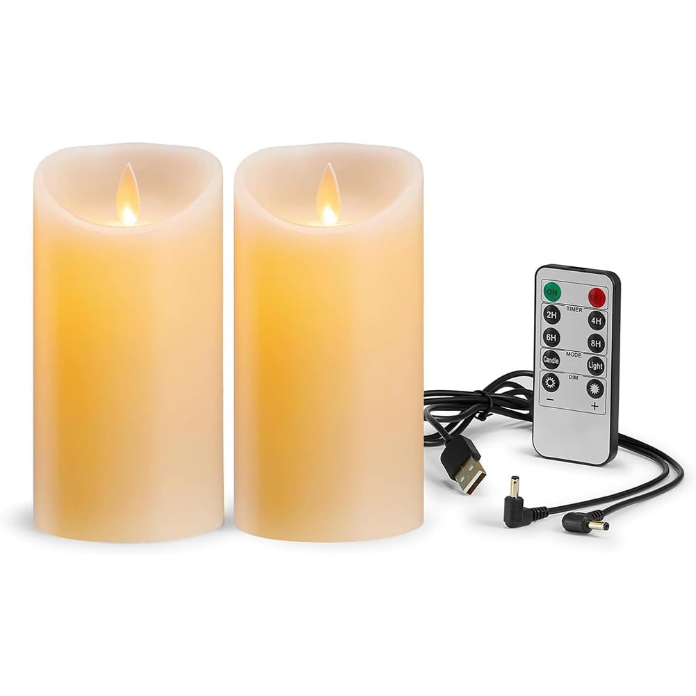 Velas de cera real con luz LED parpadeante y control remoto de alta fidelidad
