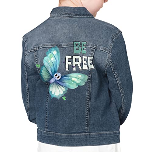 Be Free Kids' Denim Jacket - Gifts for Kids - Butterfly Gifts for Kids