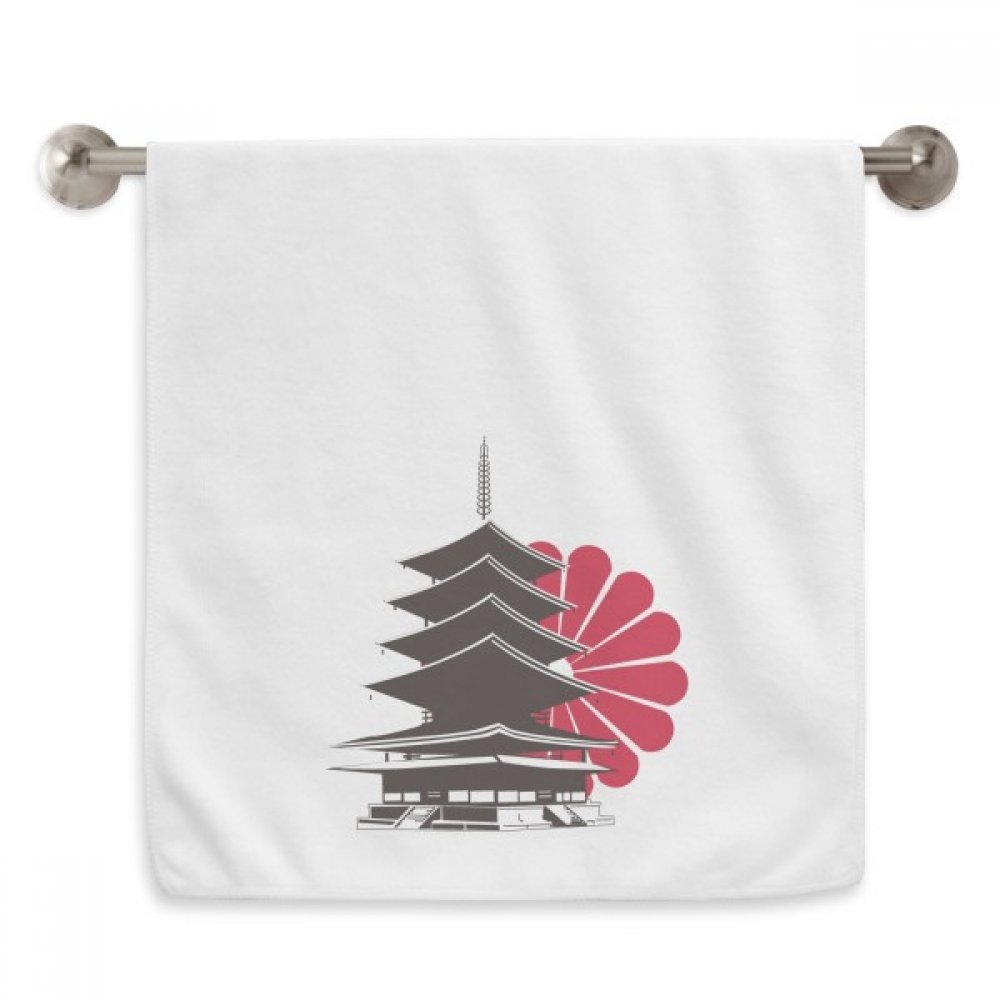 Serviette Chrysanthème Japonais blanc 13x29 pouces en coton moelleux pour le visage