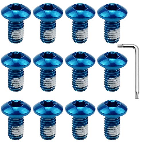 DXLing 12 Unidades Tornillos Biciclet Tornillos de rotor de freno de disco para bicicleta de montaña, M5 x 10 mm MTB Tornillos Bicicleta Bici Disco Freno Rotos Pernos Disc Bolts con T25 llaves Torx