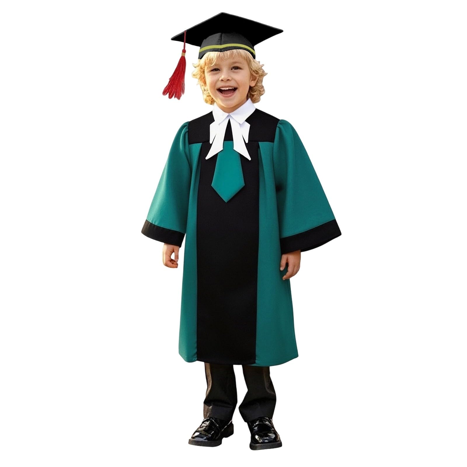 Kindergarten 2025 Graduation Cap and Gown Tassel Sets with Charm 2PCS Graduations Stoles for Kids Grad Party Clothes