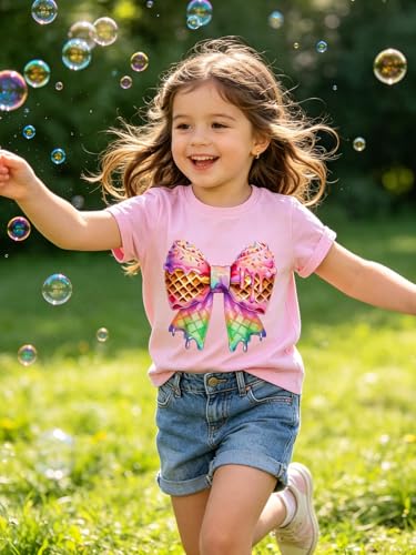 Image of Funnycokid Little Girls T Shirt for Toddler 3-7 Years Kids Tee Graphic Short Sleeve Clothes Tops