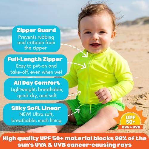 Image of SwimZip Boys' Long Sleeve Rash Guard & Swim Shorts Set - UPF 50+ Sun Protection