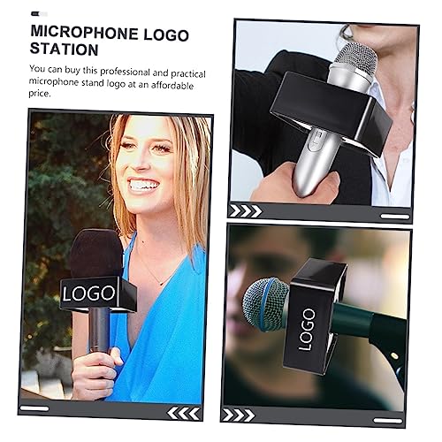 VICASKY 10 Pcs Logotipo Do Microfone Cubo De Bandeira De Microfone Sinalizador De Microfone Para Mic